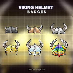 6x Vikingahjälmmärken - Viking Twitch-märken - Twitch-märken