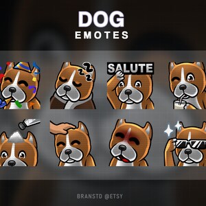 8 x Dog twitch emotes - Pitbull twitch emotes