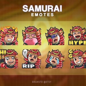 8x Samurai twitch emotes - Samurai twitch emotes - Warrior twitch emotes