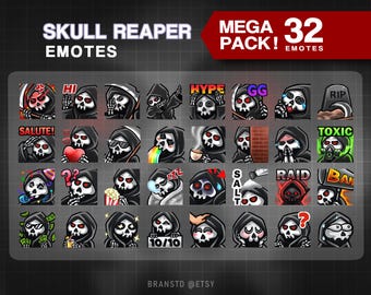 Twitch emotes Mega Pack - Skull Reaper emotes