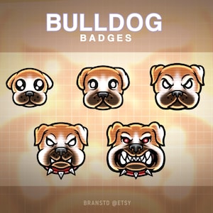 5x Bulldog badges - Bulldog  twitch badges - twitch badges