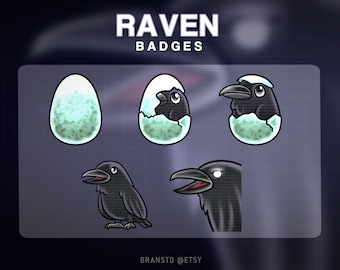5x Raven badges - Raven twitch badges - twitch badges