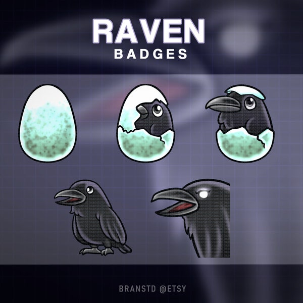 5x Raven badges - Raven twitch badges - twitch badges