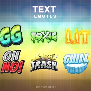 6x Text emotes for Twitch - Twitch text emotes