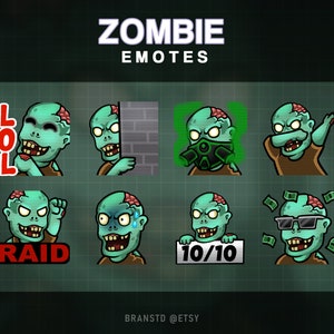 8 x Zombie twitch emotes - Zombie twitch emotes