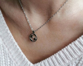 Fußball Kette, Fußball Schmuck, Fußball Geschenk für Trainer, Fan, Spieler, Mädchen Fußball Halskette, Fußball Mutter, Schiri Geschenk, Sport