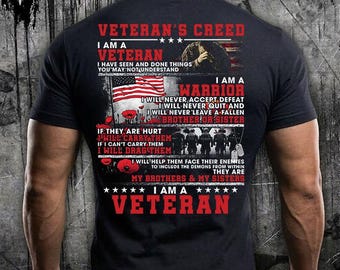 Veteran's Creed PNG Shirt for Men, Gift for Veteran Husband, Military Oath Digital file, Proud Veteran Shirt, Memorial Day Gift