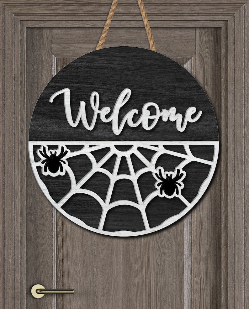 Welcome Halloween Door Hanger Bundle Svg Halloween Sign - Etsy
