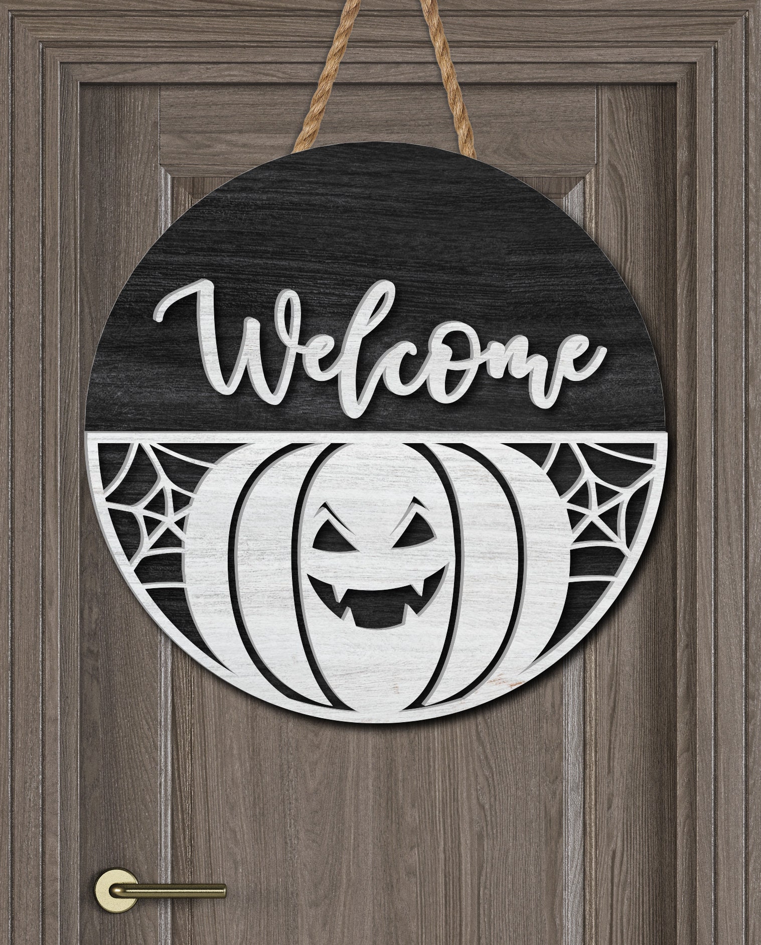 Welcome Halloween Door Hanger Bundle Svg Halloween Sign - Etsy