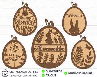 Basket Tag svg, Easter Laser Cut Files, Egg Hanger svg, Easter Tag svg, Bunny Basket Tag, Basket Name Tag svg, Eggs Tags svg, Bunny Tag svg