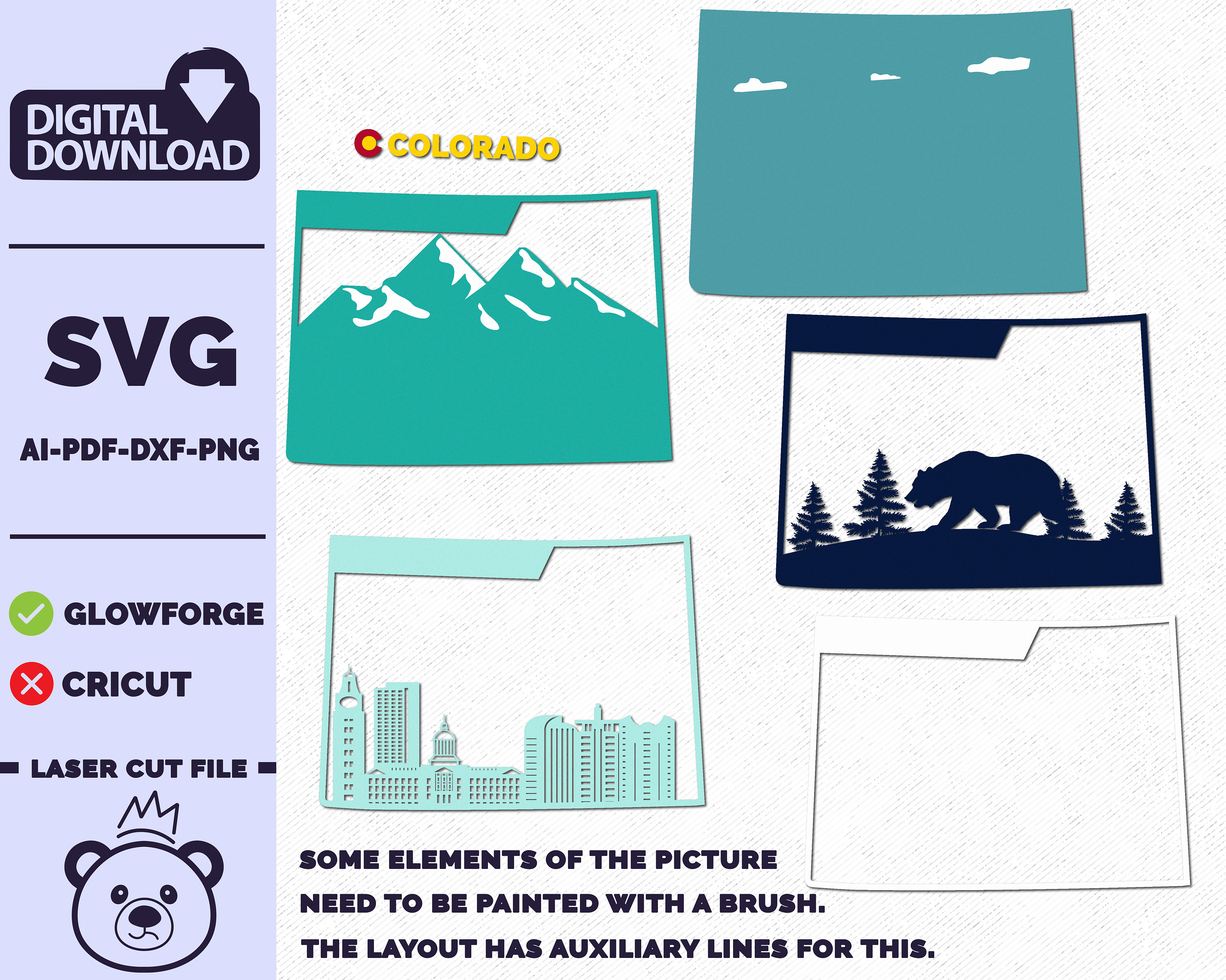 Colorado SVG, 3D Layered Tropical Colorado Sign, Laser Cut Files, Dxf ...
