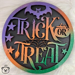 Halloween Süßes oder Saures Zeichen svg, Halloween Türhänger svg, Halloween Zeichen svg, Halloween svg für Laserschneiden, Halloween rundes Zeichen svg,