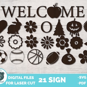Welcome Sign SVG, Digital Laser Cut file, Glowforge, SVG files