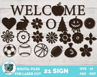 Welcome Sign SVG, Digital Laser Cut Datei, Glowforge, SVG Dateien