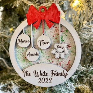 Christmas family and Pet ornaments svg Glowforge cut file Personalized ornament pet ornament svg laser cut files ornament cut file. image 5