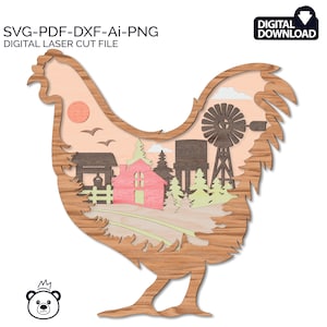 Chicken/Farmhouse/laser cut files/Home decor/Chicken laser cut file/Chicken Svg for Glowforge/Farmhouse chicken decor/Chicken coop sign SVG.