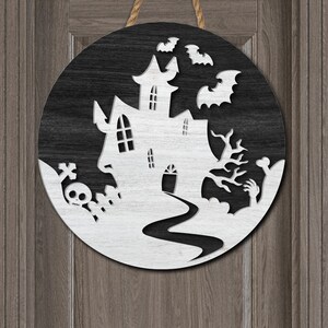 Welcome Halloween Door Hanger Bundle Svg, Halloween Sign Digital ...