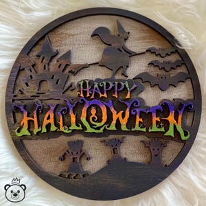 Happy Halloween sign svg for laser cutting - Halloween Sign SVG - laser cut files, SVG- DXF - Ai, Halloween Laser Files, Happy Halloween svg