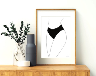 Illustration "Madame Culottée" / Art Poster / Poster / Wall Decoration / Woman / Minimalist Portrait