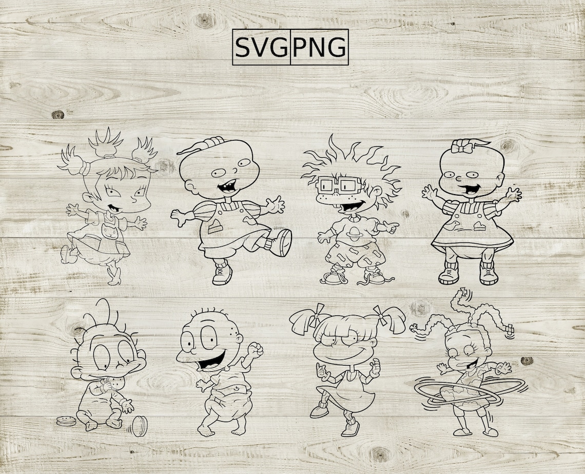Rugrats Coloring Clipart SVG Design for Print and Cut. | Etsy