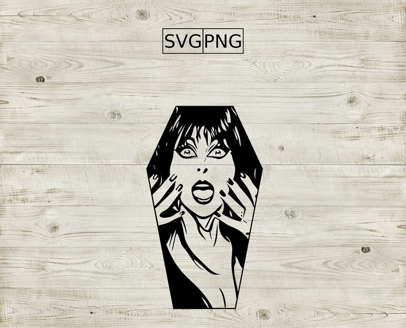 Screaming Woman Halloween Coffin Elvira Mistress Stencil Etsy