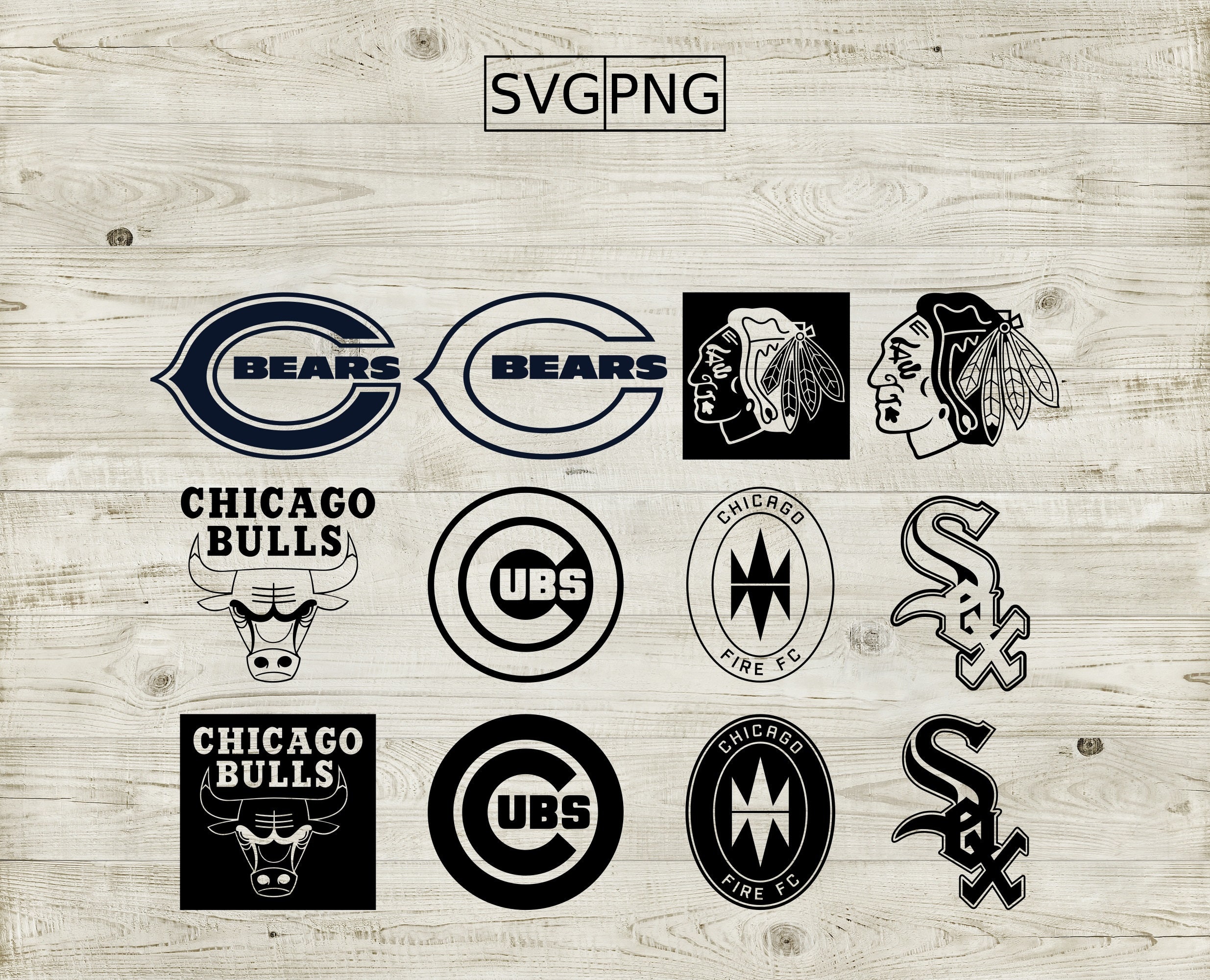Chicago Sport Teams Clipart SVG designs for print and cut Etsy
