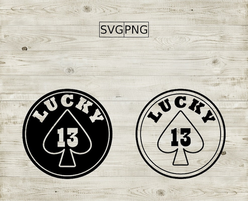 Lucky 13 Logo Sign Sticker Decal Clipart Design SVG for Print - Etsy India