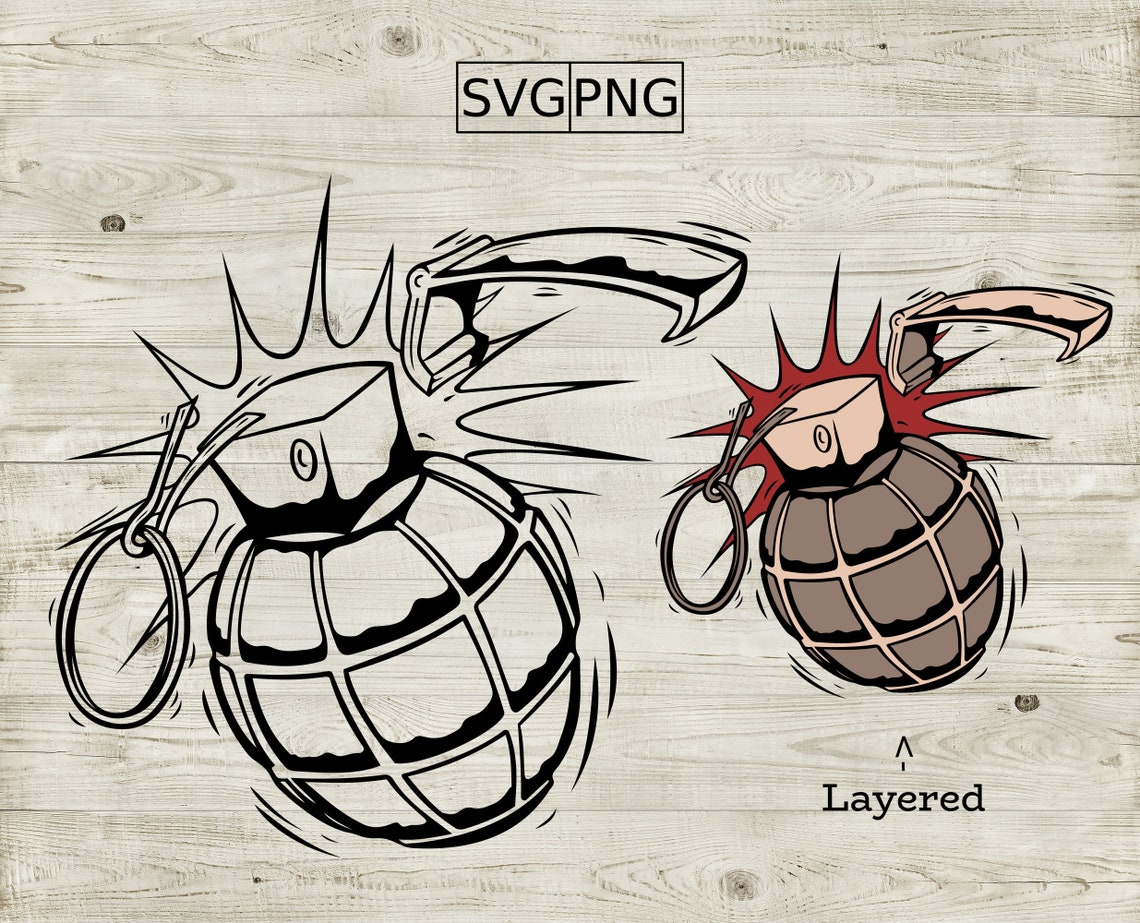 Hand Grenade Clipart Design SVG for print and cut Etsy