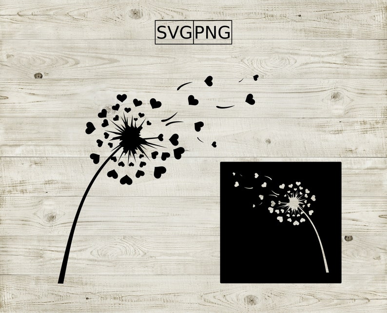 Download Heart Dandelion Clipart Design Svg For Print And Cut Clip Art Art Collectibles Efp Osteology Org