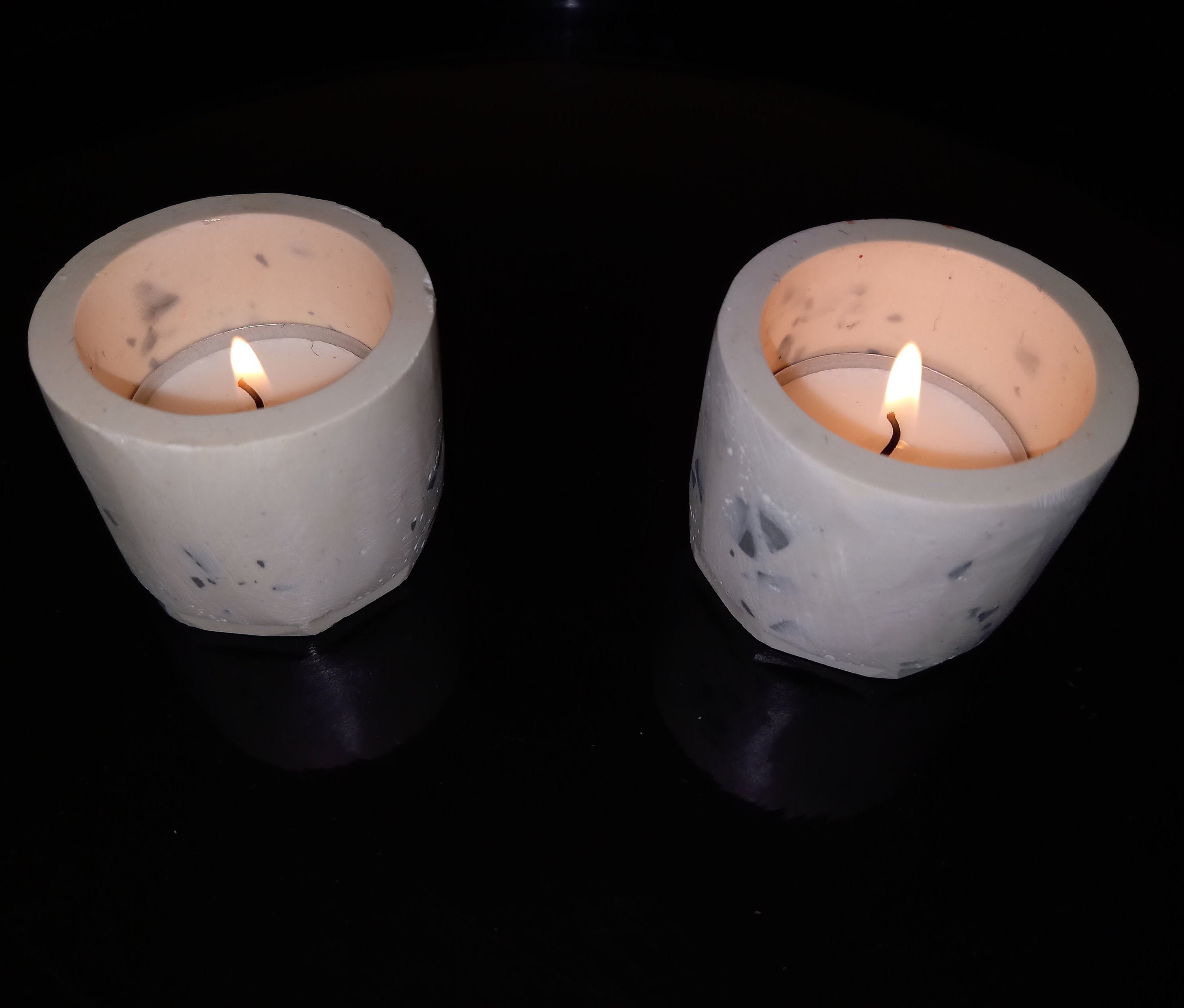 Bougeoirs X2 Noir - Blanc