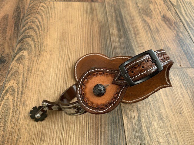 Hand Tooled Western Leather Spur Straps / Adult Size Spur | Etsy