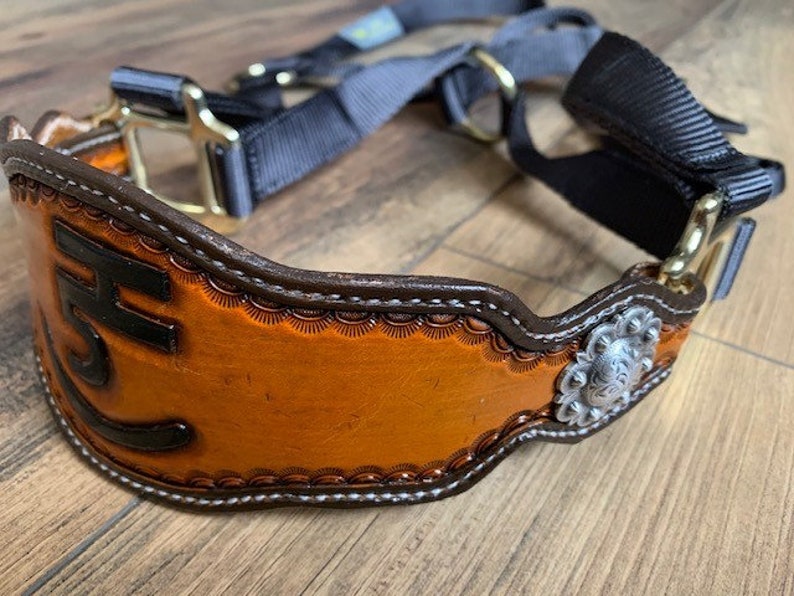 Hand Tooled Leather Horse Noseband/ Western Brand Halter / Personal Brand Design/ Rodeo / Trail Horse image 7