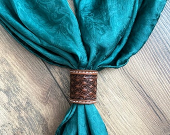 Leather Bandana Slide / Western bandana ring / Scarf slide / Bandana Slide / Wild rag slide