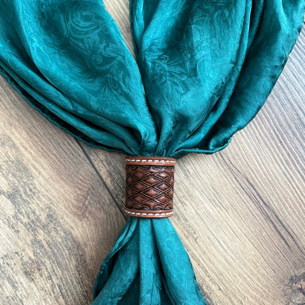 Leather Bandana Slide / Western bandana ring / Scarf slide / Bandana Slide / Wild rag slide