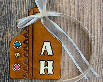 Leather Ear Tag Keychain Leather Ear Tag Wedding Keychain