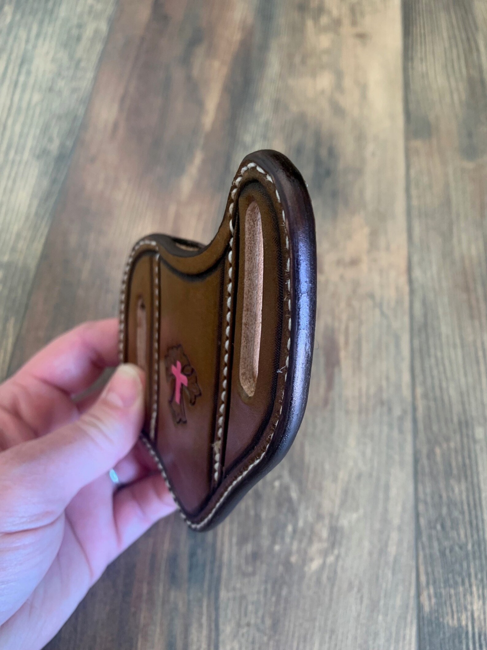 Slanted Pancake Style Pocket Knife Sheath / Hand Tooled Etsy