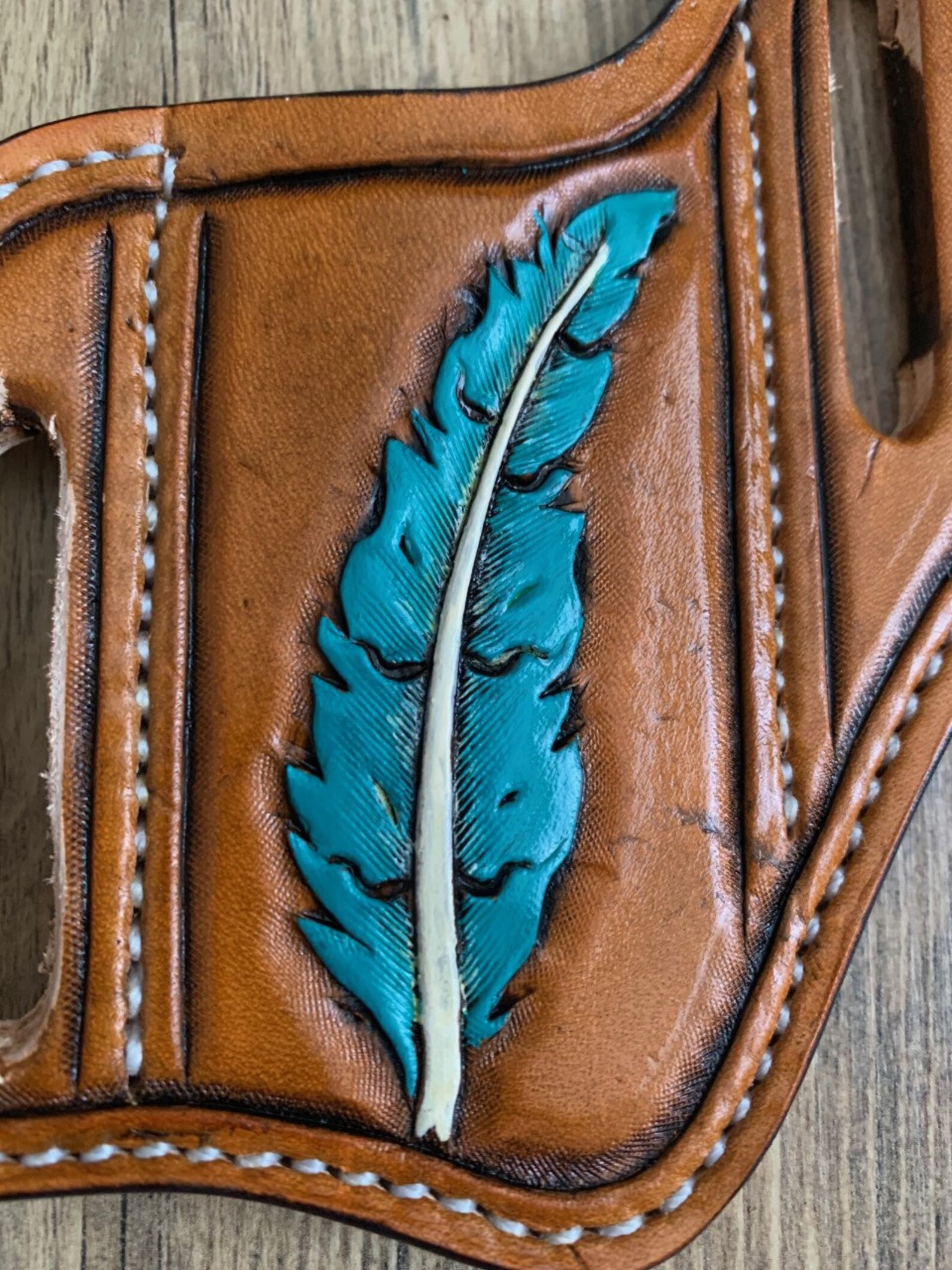 Slanted Pancake Style Pocket Knife Sheath / Hand Tooled Etsy