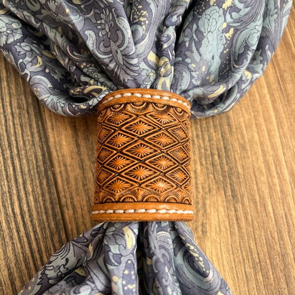 Leather Bandana Slide / Western bandana ring / Scarf slide / Bandana Slide / Wild rag slide