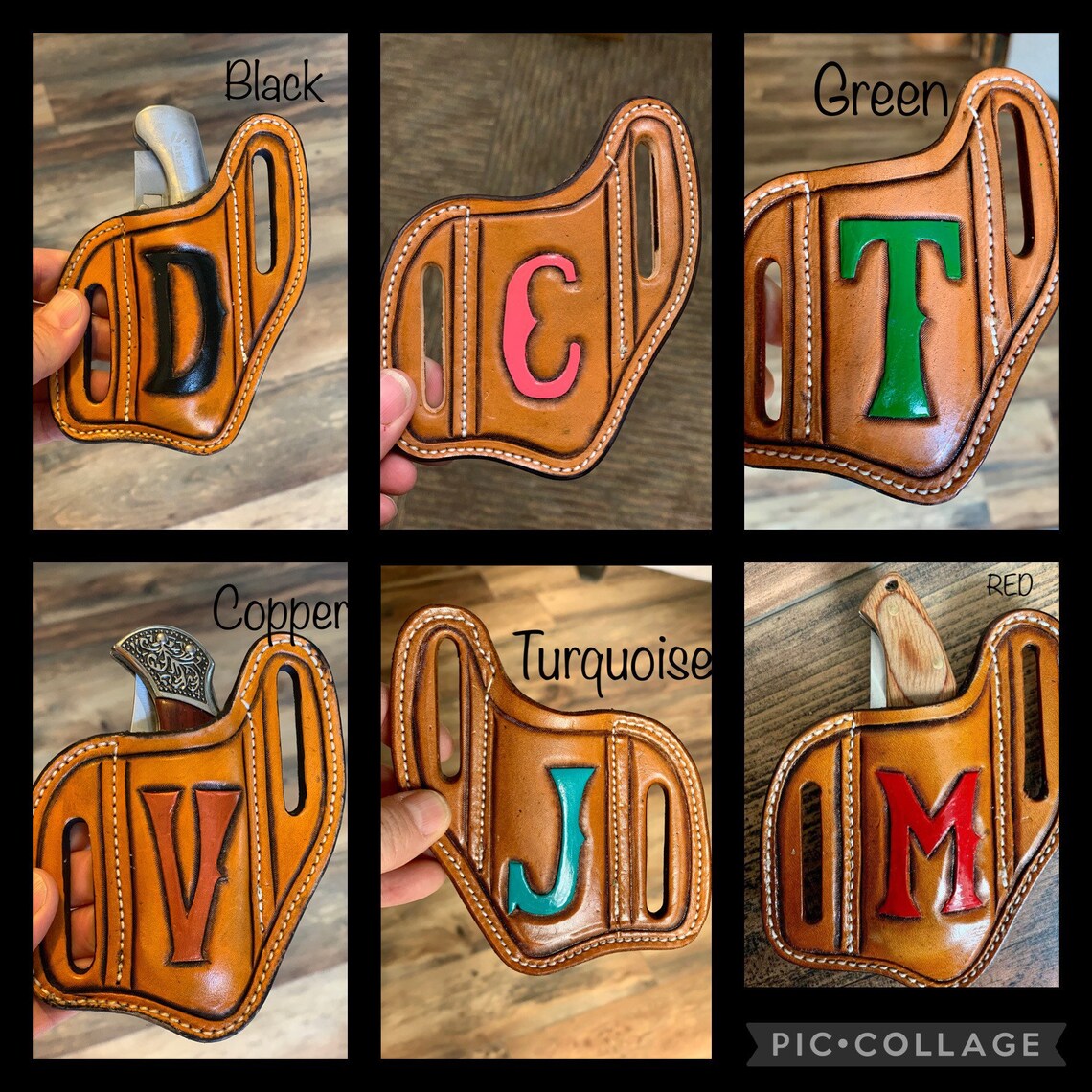 Slanted Pancake Style Pocket Knife Sheath / Hand Tooled Etsy