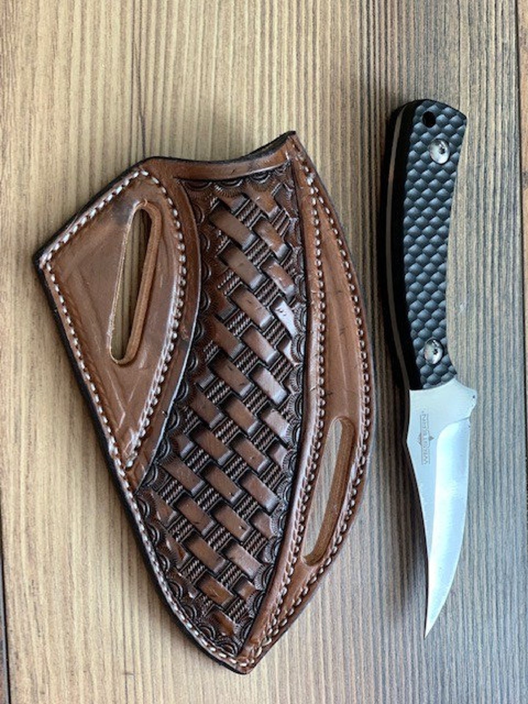 Extreme Slanted Pancake Knife Sheath / Fixed Blade Knife Sheath