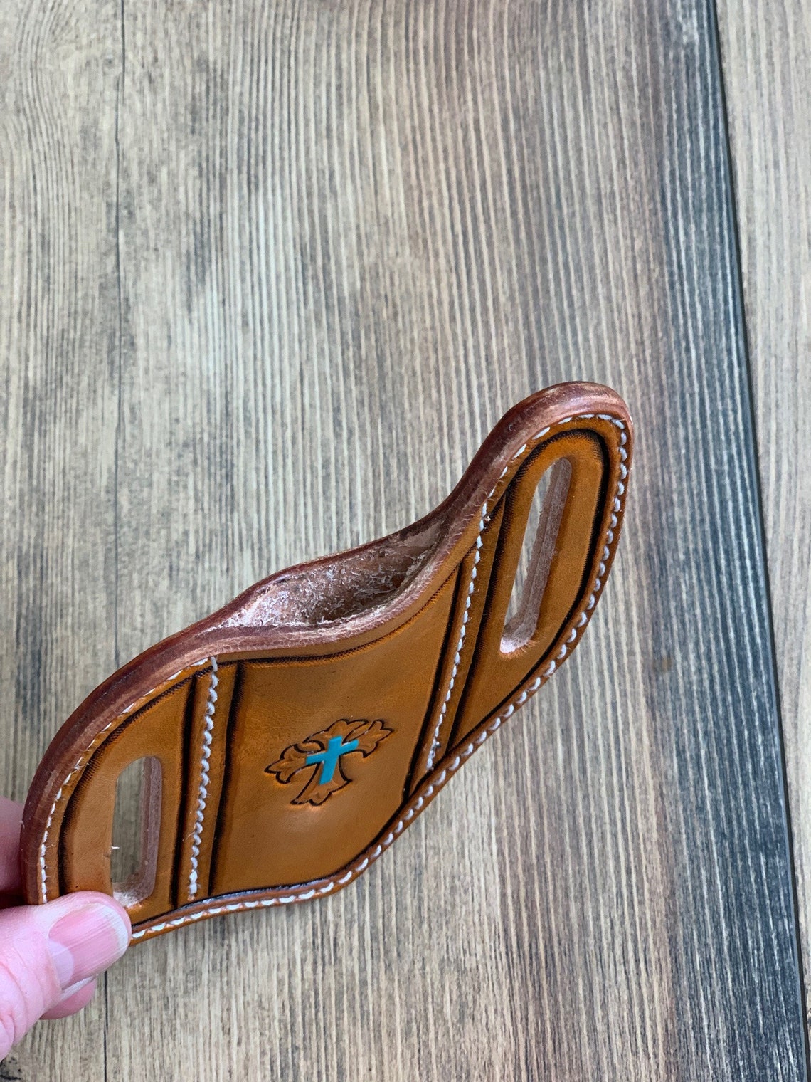 Slanted Pancake Style Pocket Knife Sheath / Hand Tooled Etsy