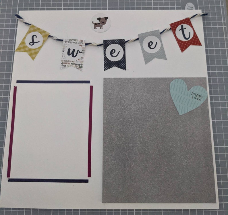 Handmade dog scrapbook page 8\u00d78