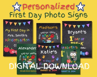 First Day of School Sign, First Day of School Photo Prop, Personalized First Day of School signs