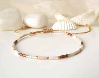 Miyuki bead bracelet, adjustable, small gift for women, birthday gift for girlfriend