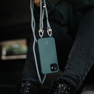 Etui pour téléphone portable PETROL avec mousqueton Chaîne pour téléphone portable PETROL (chaîne pour téléphone portable amovible)
