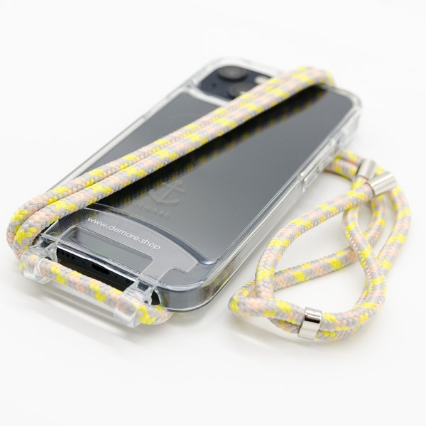 TRANSPARENT mobile phone case with removable NEON mobile phone chain