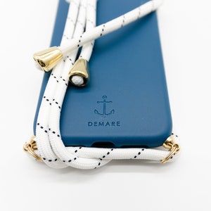 étui de téléphone portable biologique avec chaîne de téléphone portable BLEU - étui de téléphone portable iPhone Samsung durable avec sangle, biodégradable, respectueux de l'environnement