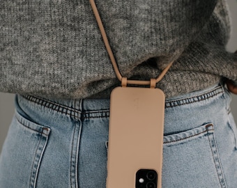 BEIGE phone case with detachable BEIGE phone chain