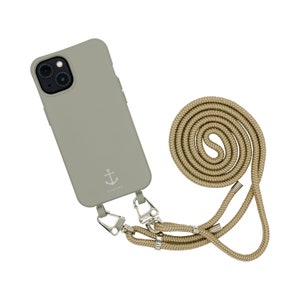 Mobile phone case TAUPEGRAU with carabiner Mobile phone chain BEIGE (removable mobile phone chain)