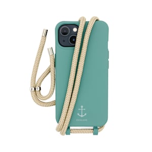 Etui pour téléphone portable PETROL avec chaîne amovible pour téléphone portable BEIGE